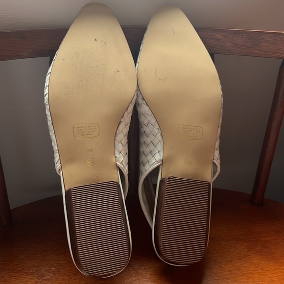 Bloomingdale’s Stevie White Woven Leather Sling-backs Size 8 - Picture 6 of 12